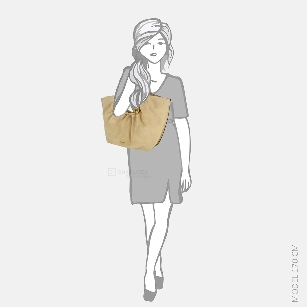Michael Kors Indie cinch tote shopper L khaki bij Duifhuizen