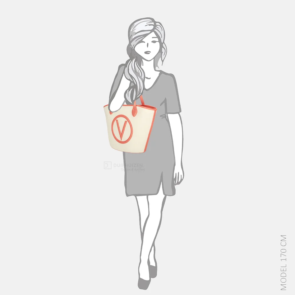 Valentino Bags Covent shopper natur/coral bij Duifhuizen