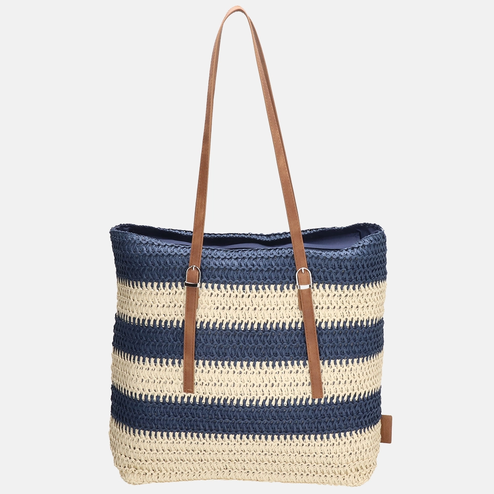PE Florence shopper riet donkerblauw 