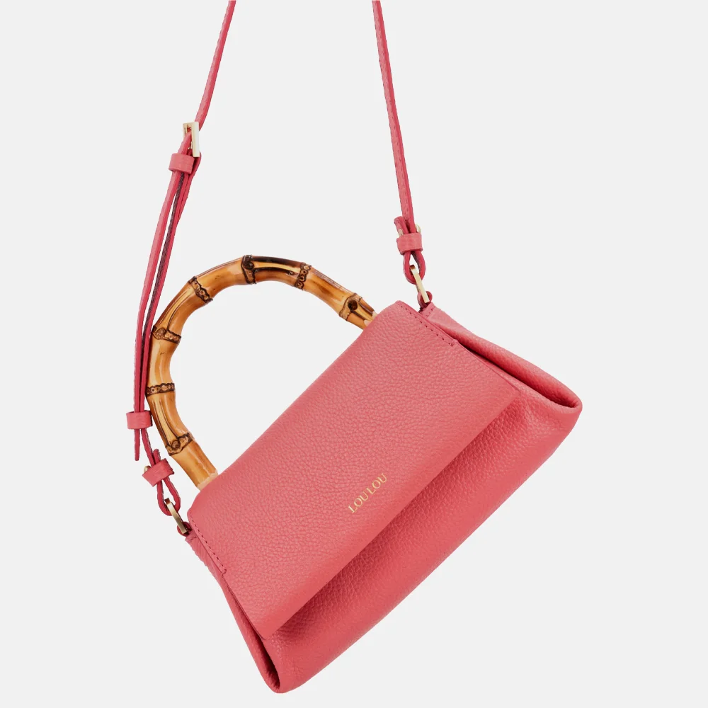 Loulou Essentiels Mae Bamboo handtas grapefruit bij Duifhuizen