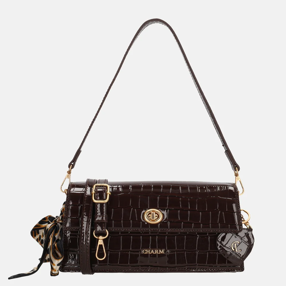 Charm London Knightsbridge schoudertas donkerbruin