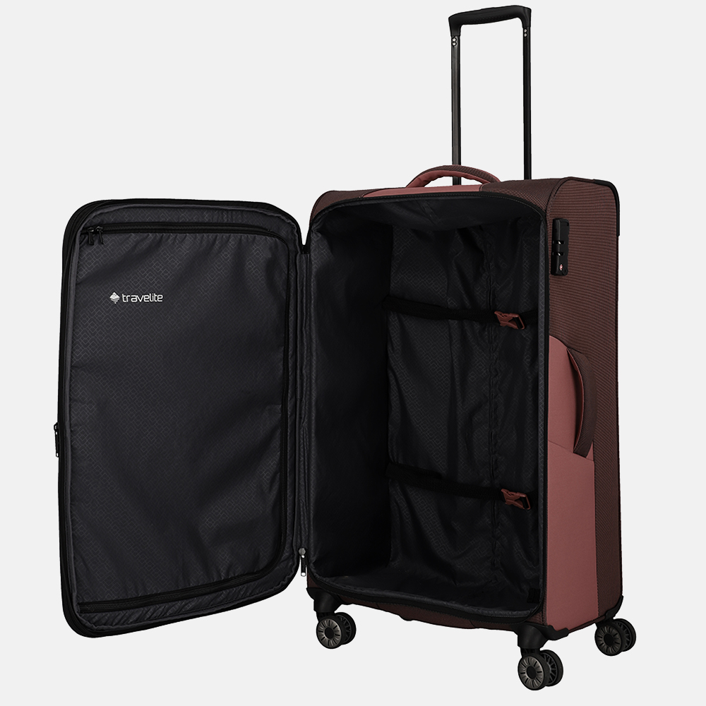 Travelite Viia koffer 77 cm rose bij Duifhuizen