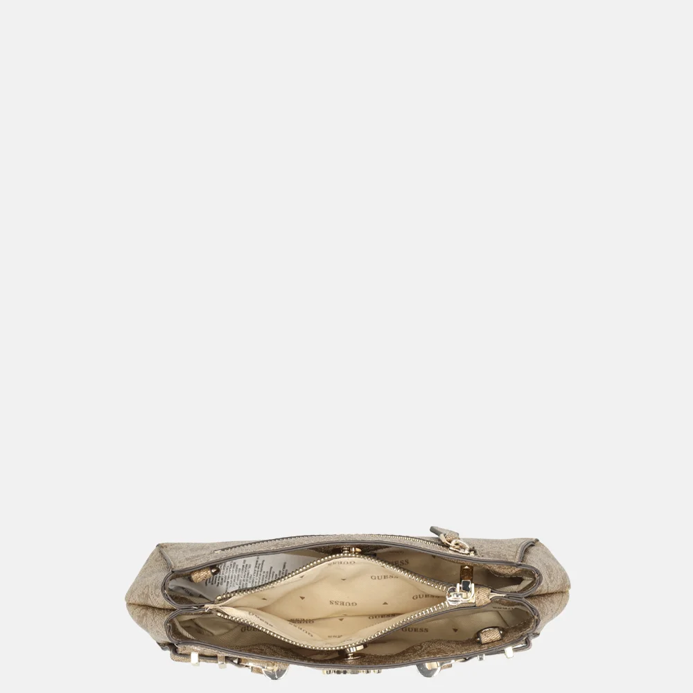 Guess Leona Girlfriend crossbody tas latte logo bij Duifhuizen