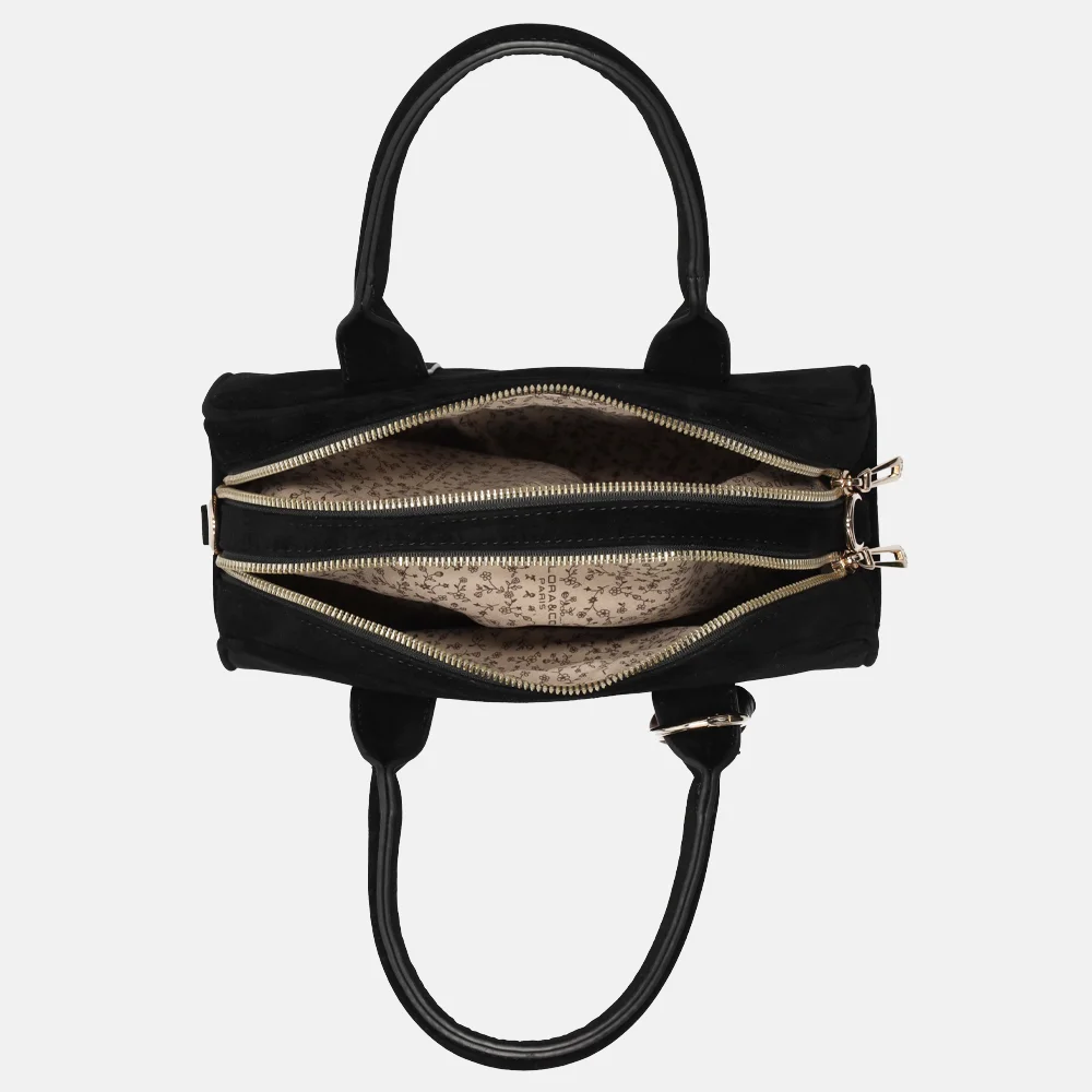 Flora & Co handtas bowling suedine noir bij Duifhuizen