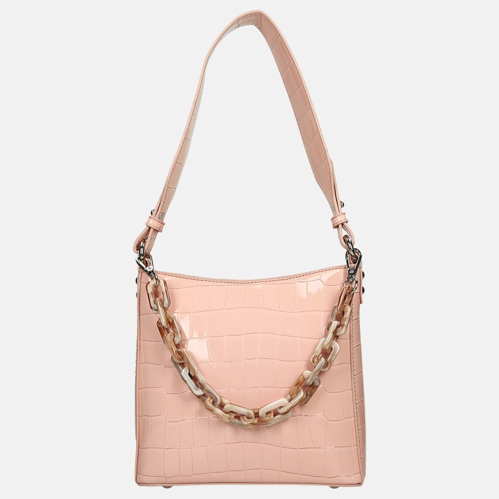 HVISK Amble schoudertas croco soft pink bij Duifhuizen
