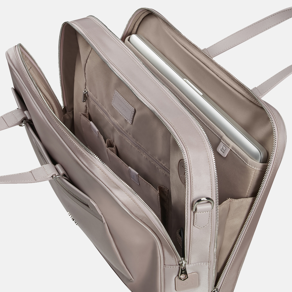 Samsonite Zalia 2.0 laptoptas 15 inch stone grey bij Duifhuizen