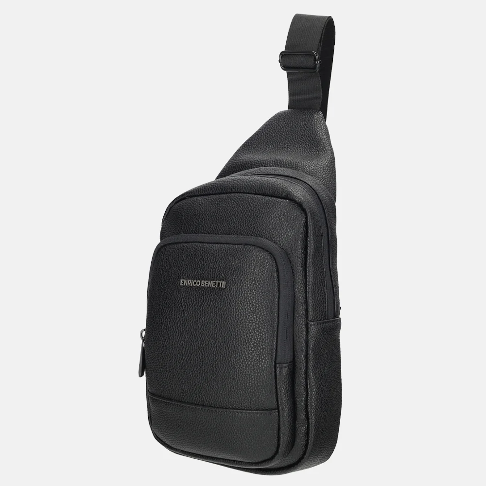 Enrico Benetti Sienna lederlook sling schoudertas zwart bij Duifhuizen