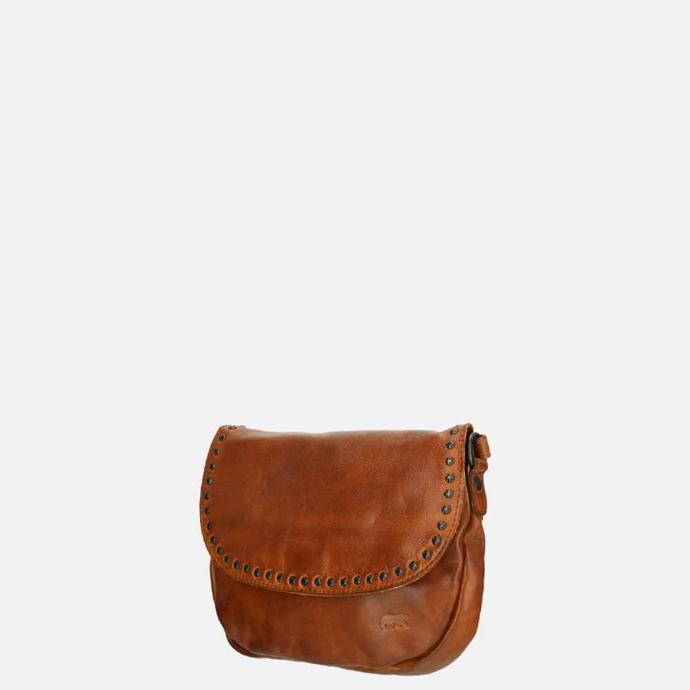 Bear Design crossbody tas studs cognac bij Duifhuizen