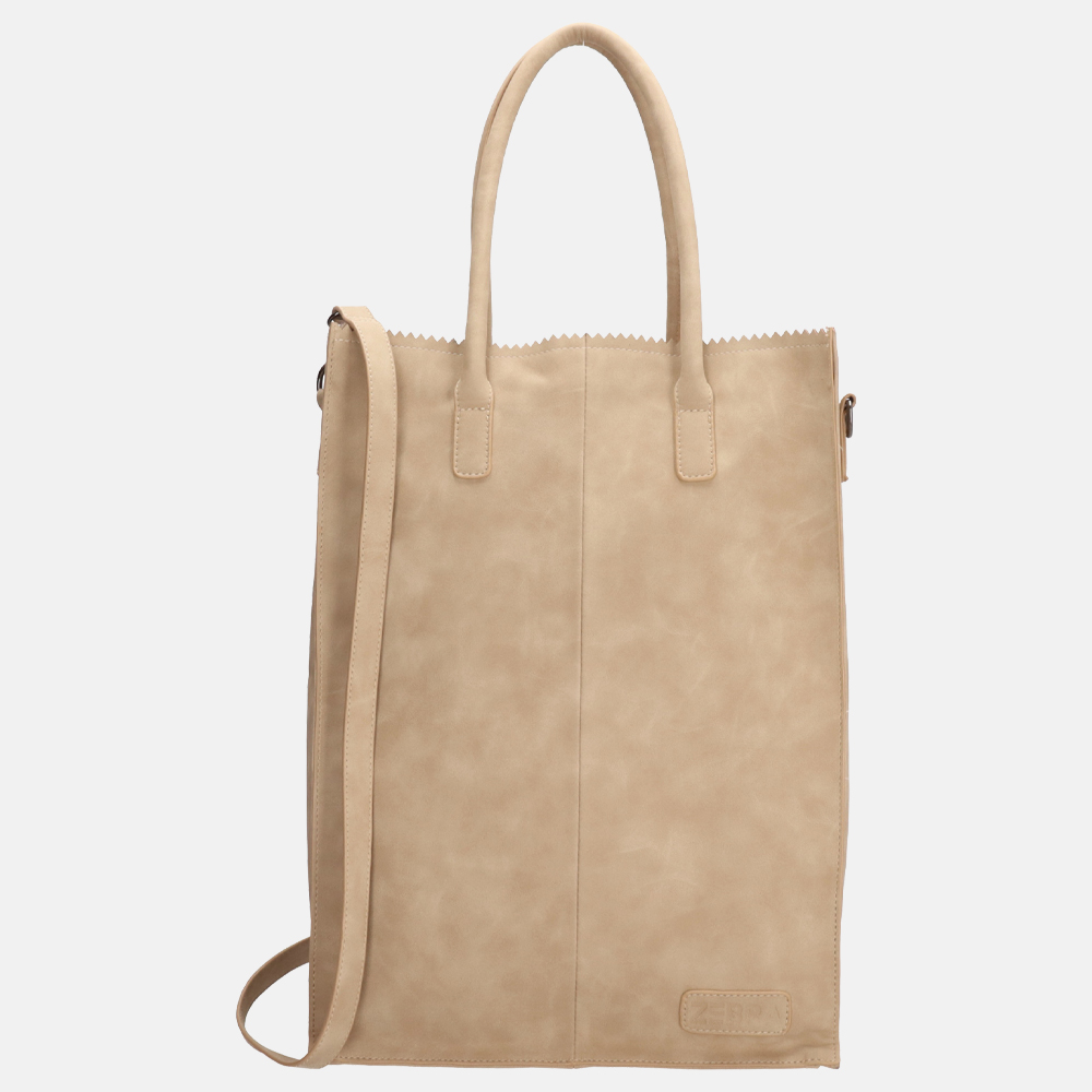 Zebra Trends Rosa shopper 15.6 inch XL zand bij Duifhuizen