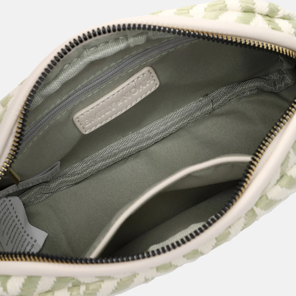 Emily & Noah Raffia crossbody tas pistachio bij Duifhuizen