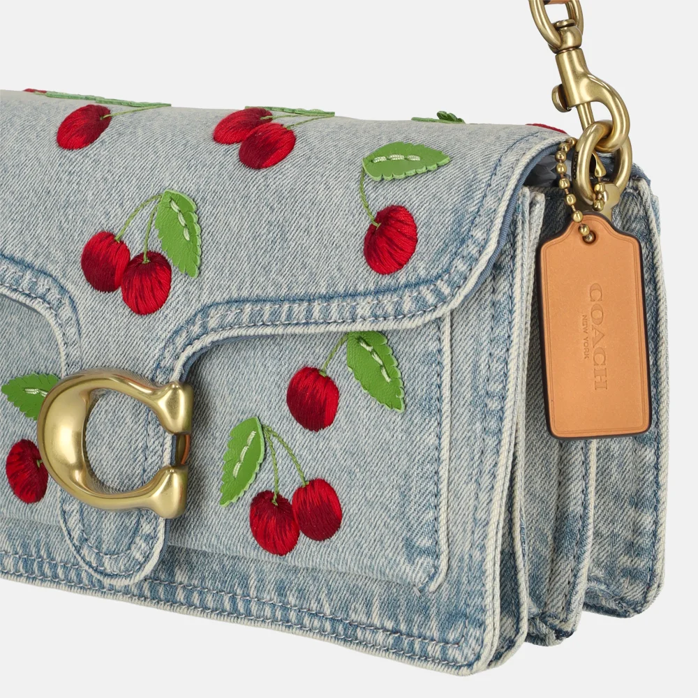 Coach Tabby Cherry embroidered schoudertas 26' denim multi bij Duifhuizen