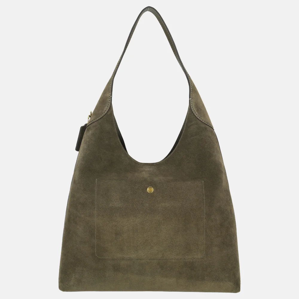 Coach Brooklyn suede buideltas olive bij Duifhuizen