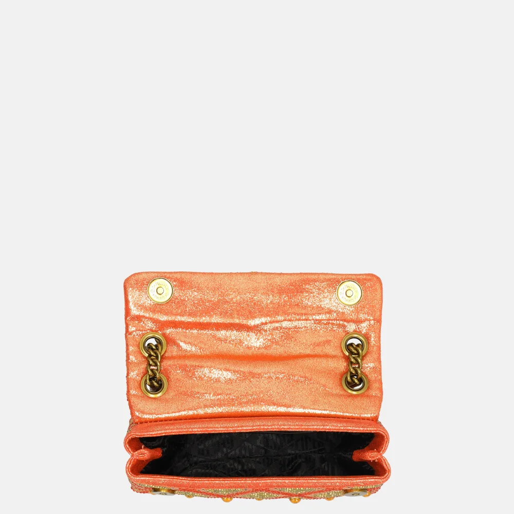 Kurt Geiger mini Kensington schoudertas strass jewel red combi bij Duifhuizen