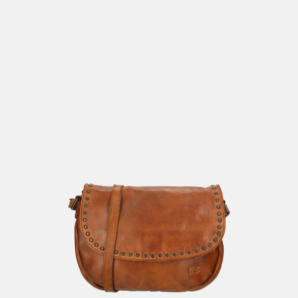 Bear Design crossbody tas studs cognac