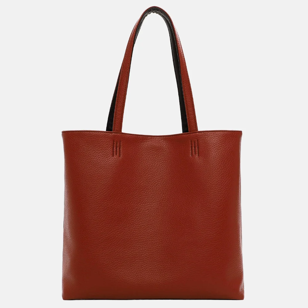 Emily & Noah Eva bag-in-bag shopper reversible rust/brown bij Duifhuizen