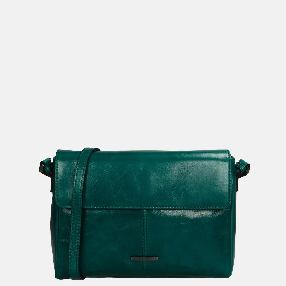 Claudio Ferrici Pelle Vecchia crossbody tas M teal bij Duifhuizen