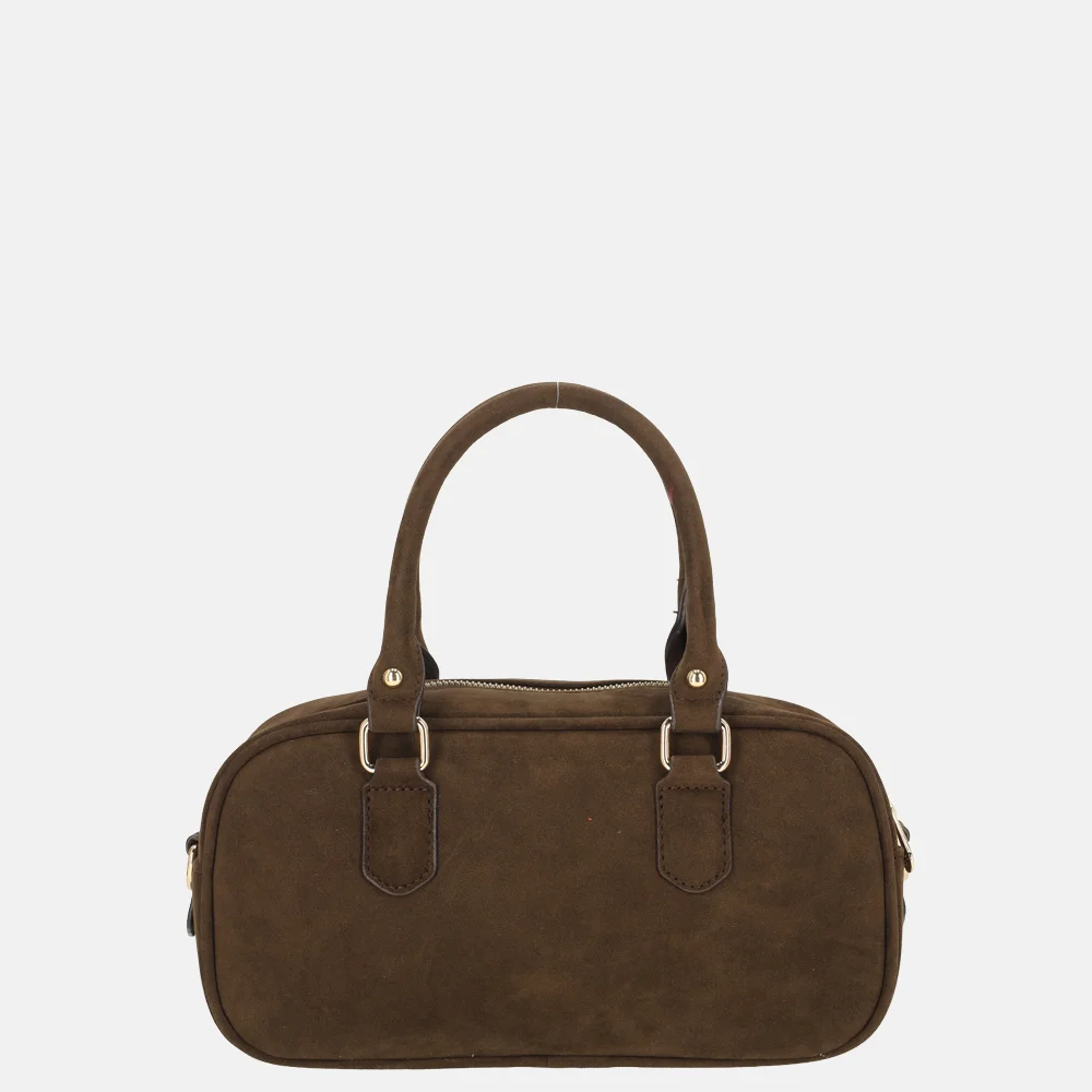 Flora & Co handtas suedine chocolat bij Duifhuizen