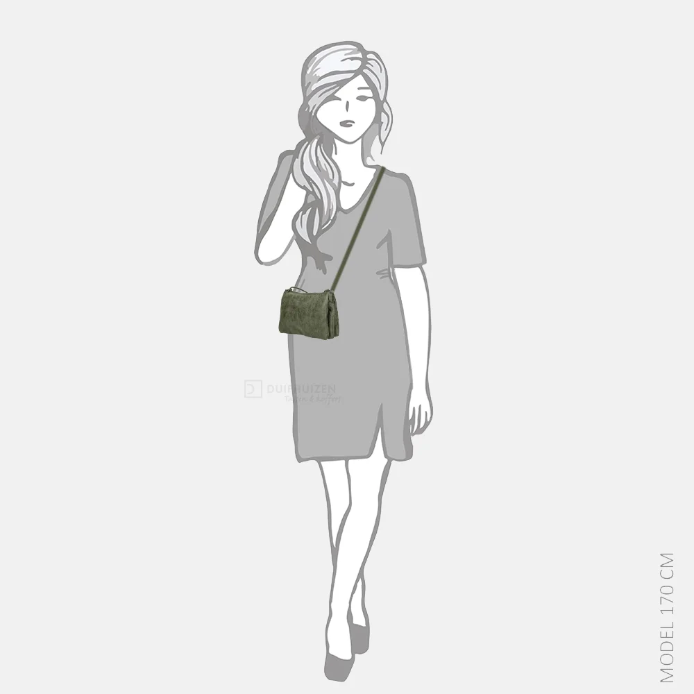 Enrico Benetti Anna crossbody tas olive bij Duifhuizen