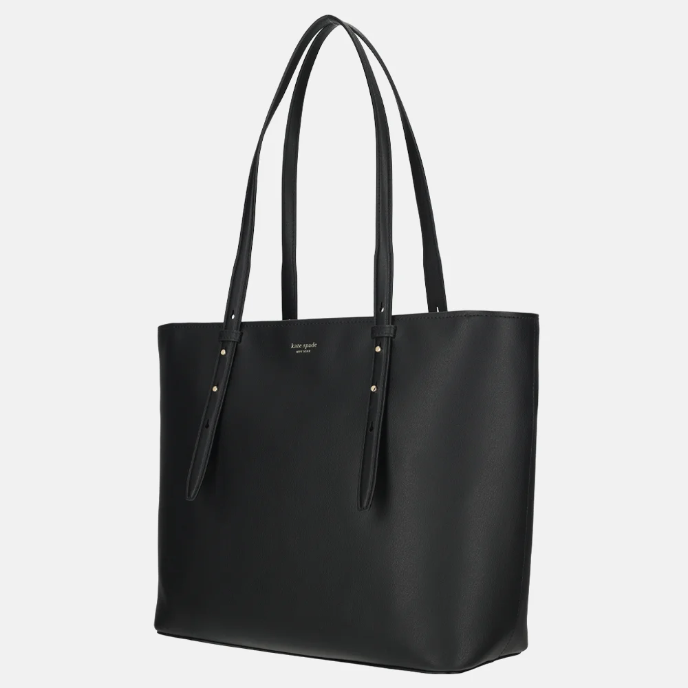 Kate Spade Zipper tote shopper fine grain leather black bij Duifhuizen