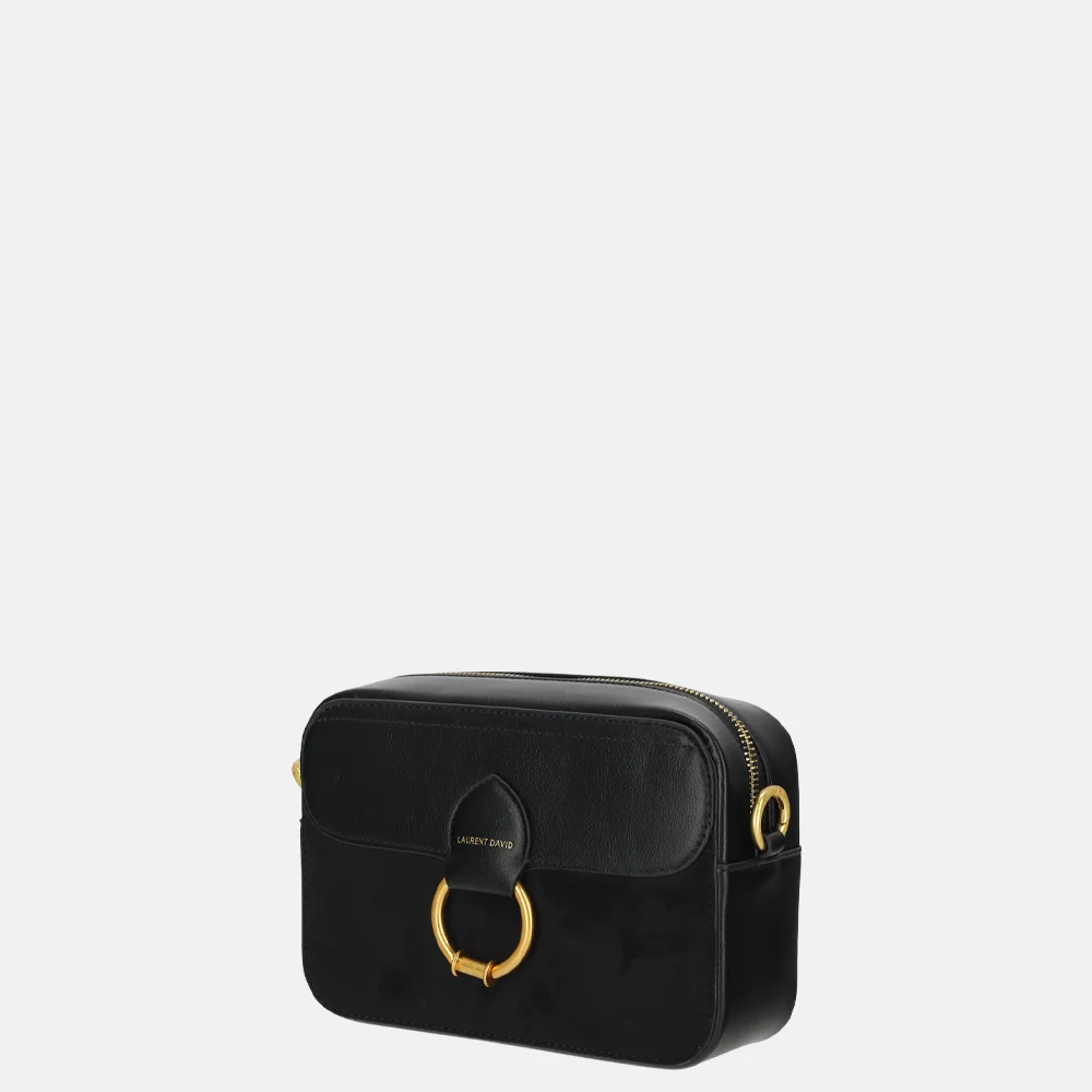 Laurent David Camille crossbody tas box suedine black bij Duifhuizen
