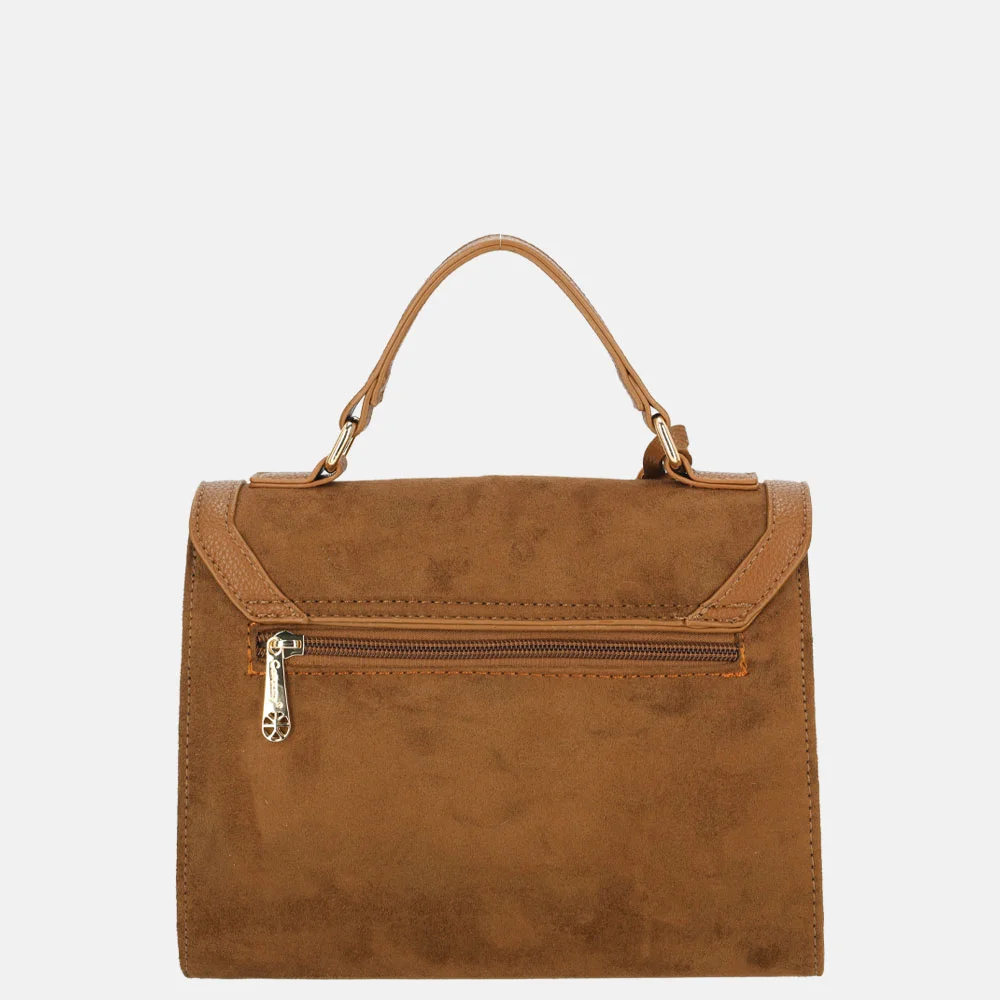 Firenze handtas suedine dark brown bij Duifhuizen