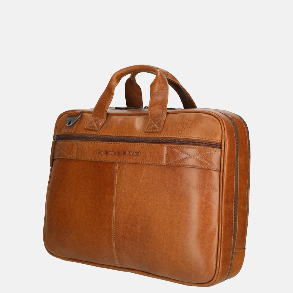 Chesterfield Novum laptoptas 15 inch cognac bij Duifhuizen