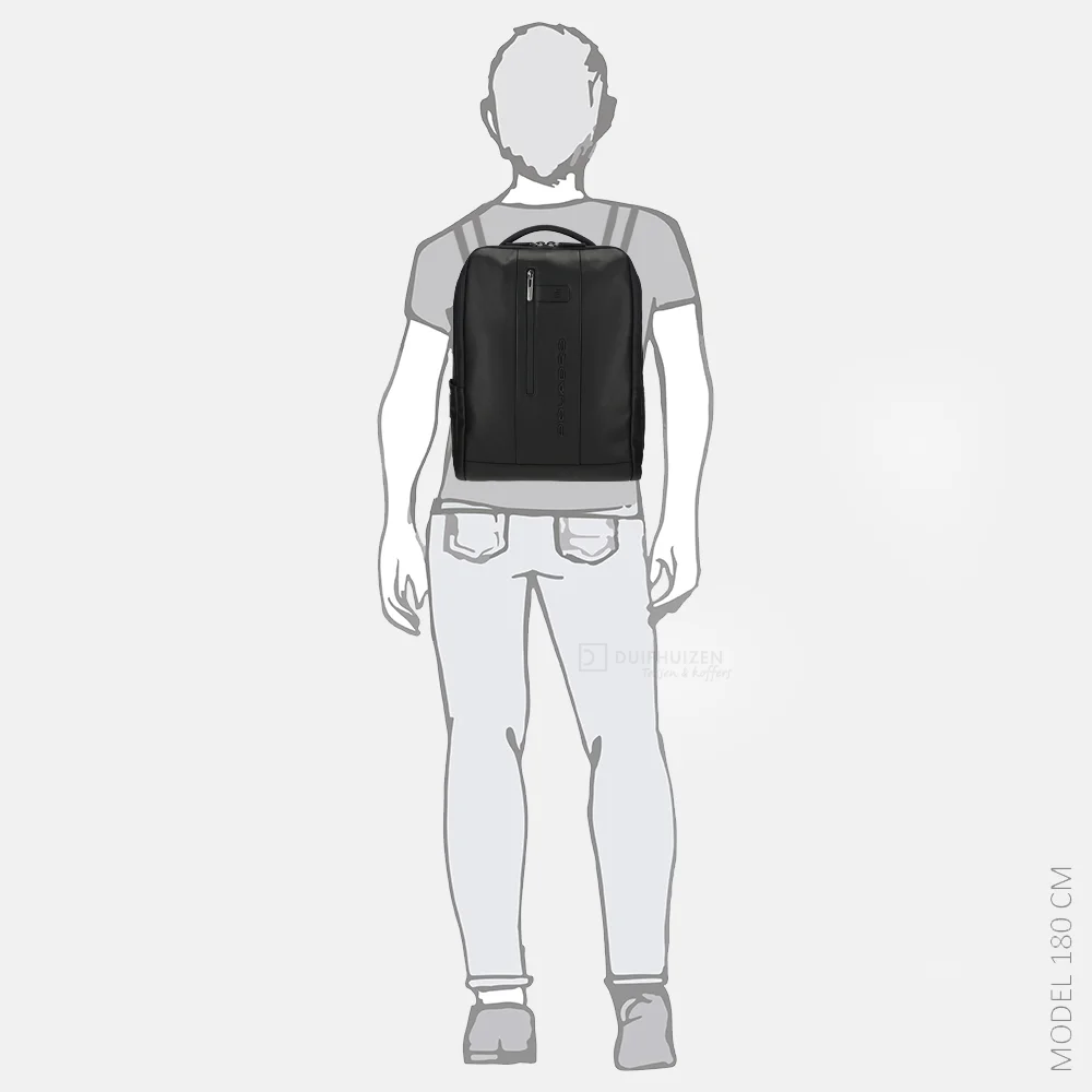 Piquadro Urban laptoprugzak 14 inch nero bij Duifhuizen