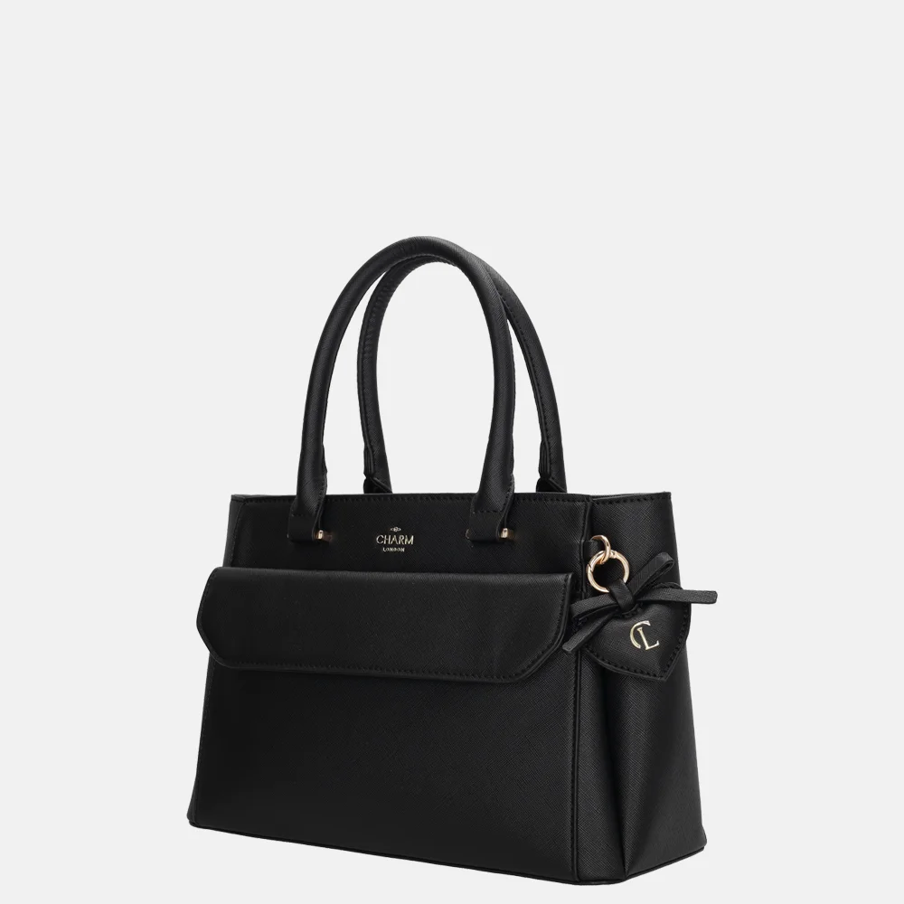 Charm London Cambridge handtas M zwart bij Duifhuizen