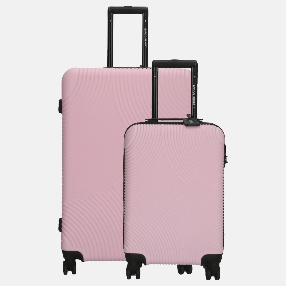 Enrico Benetti 2-delige kofferset Louisville reiskoffers roze bij Duifhuizen