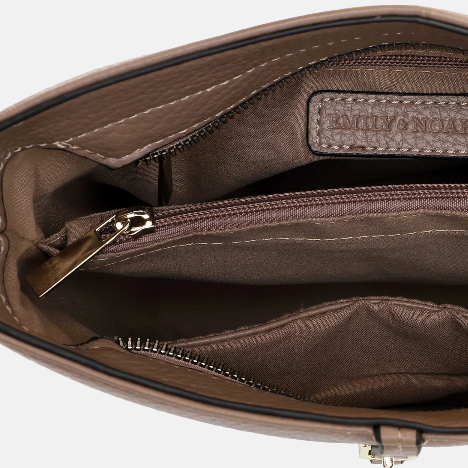 Emily & Noah Lewe crossbody tas taupe bij Duifhuizen