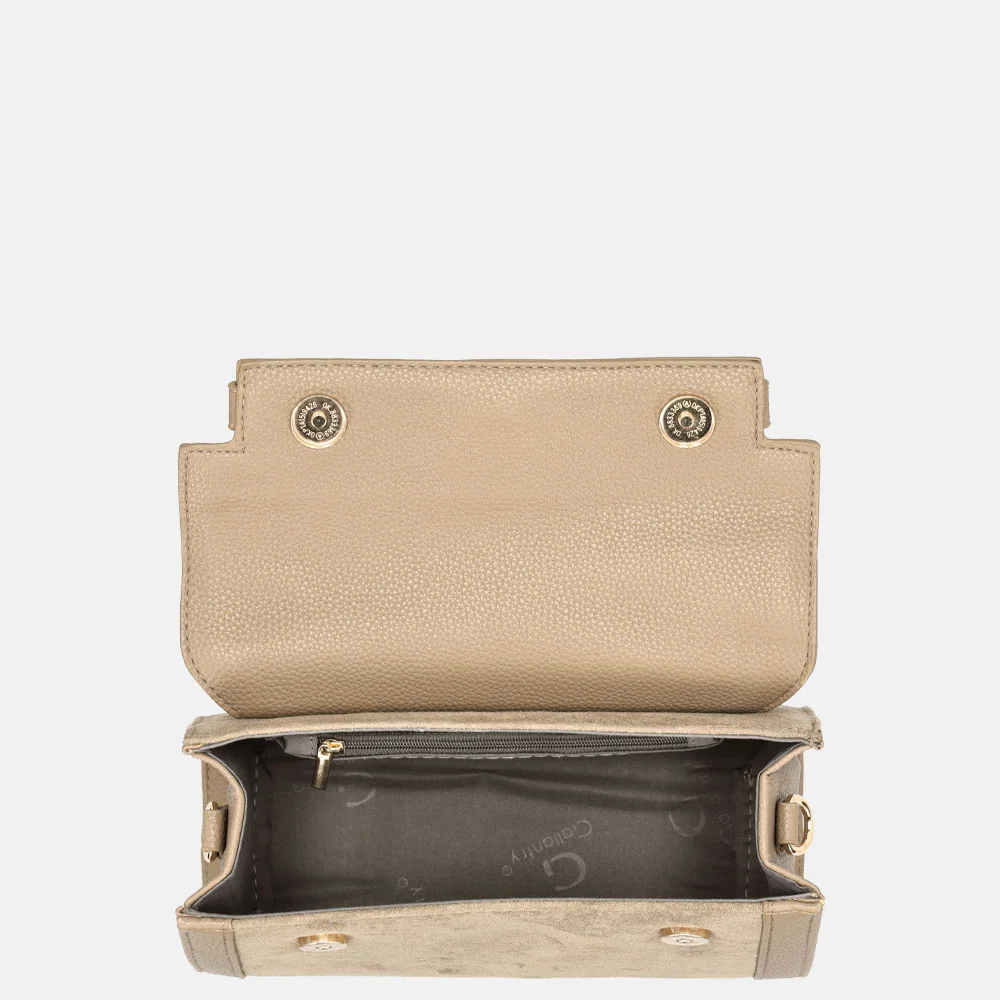 Firenze handtas suedine dark taupe bij Duifhuizen