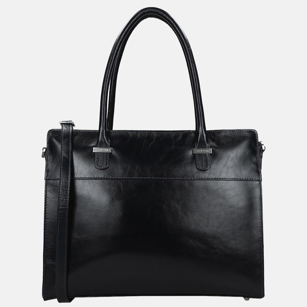 Claudio Ferrici Classico shopper 13.3 inch navy bij Duifhuizen