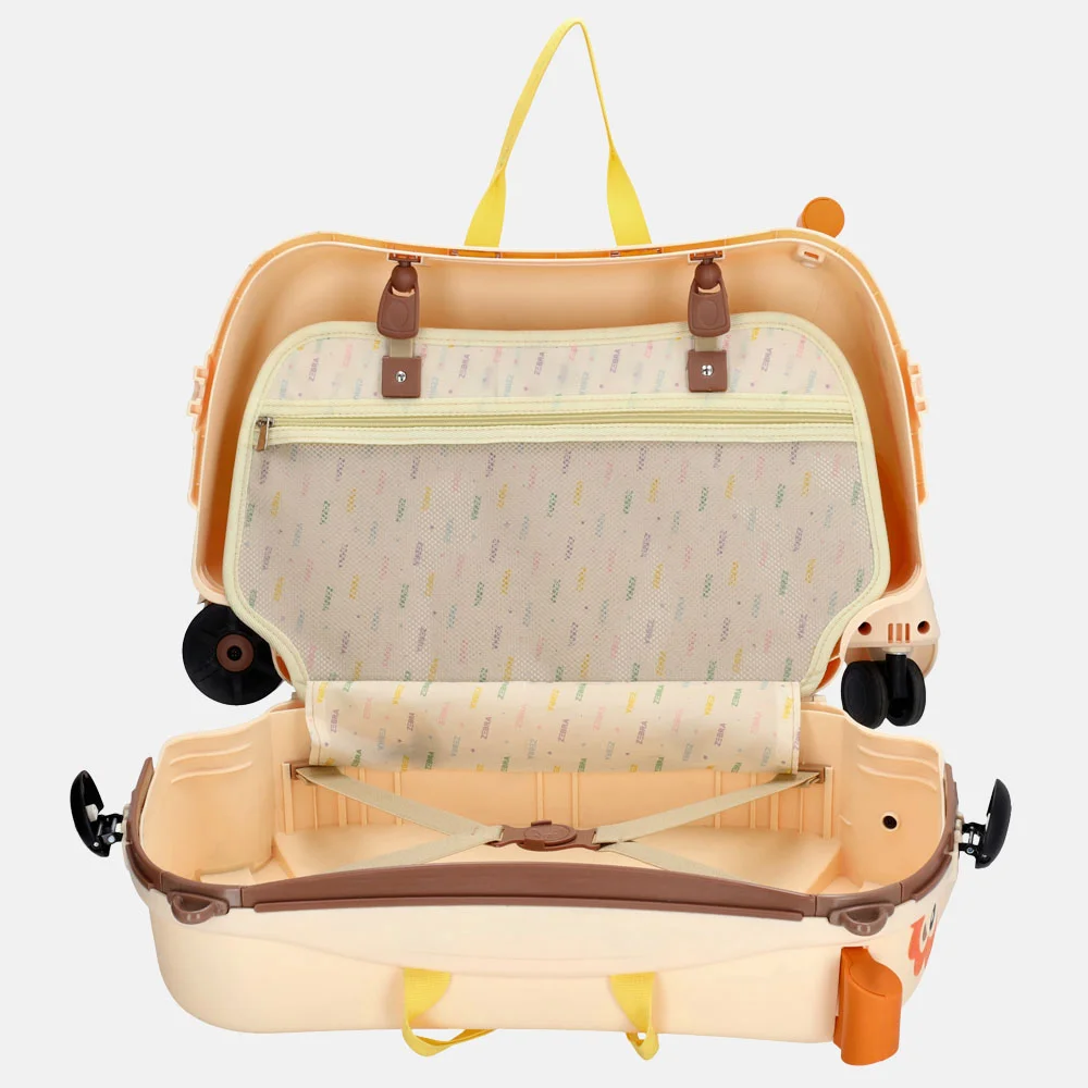 Zebra Trends rol handbagage zitkoffer beige bij Duifhuizen