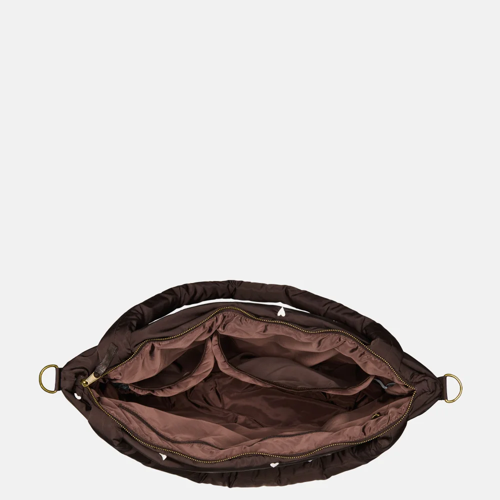 Studio Noos Puffy luiertas dark brown hearts bij Duifhuizen