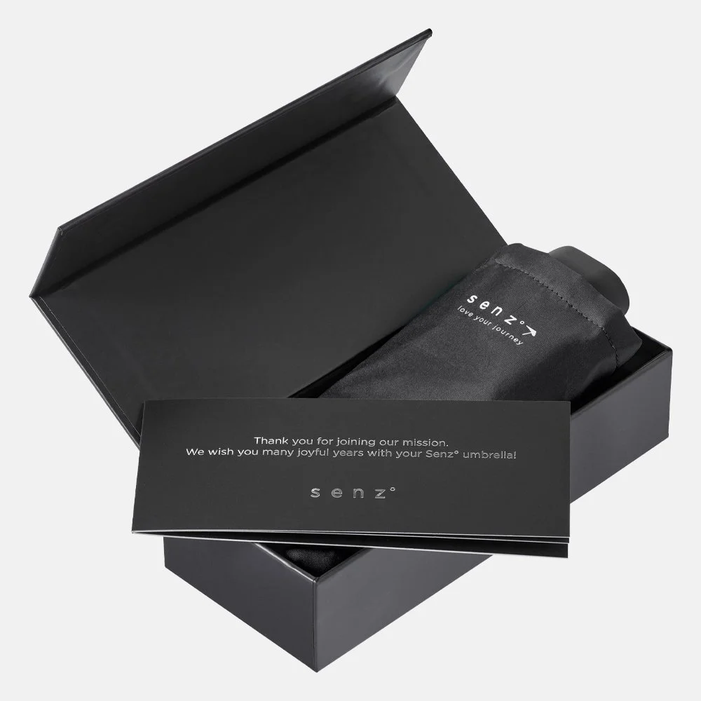 Senz micro opvouwbare paraplu pure black bij Duifhuizen
