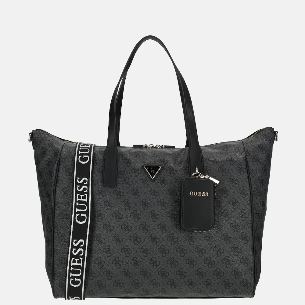 Guess Latona shopper L coal logo bij Duifhuizen
