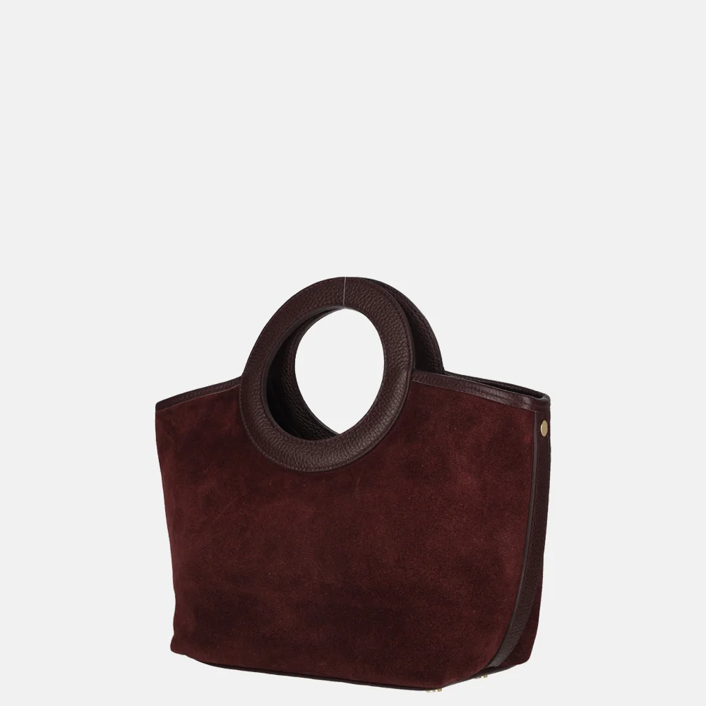 Charm London handtas suede bordeaux rood bij Duifhuizen