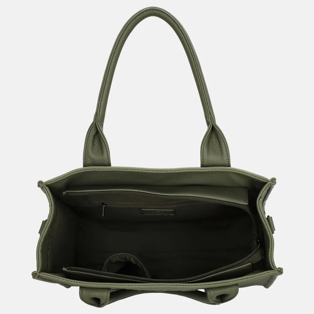 Charm London Debossed shopper M natuur groen bij Duifhuizen