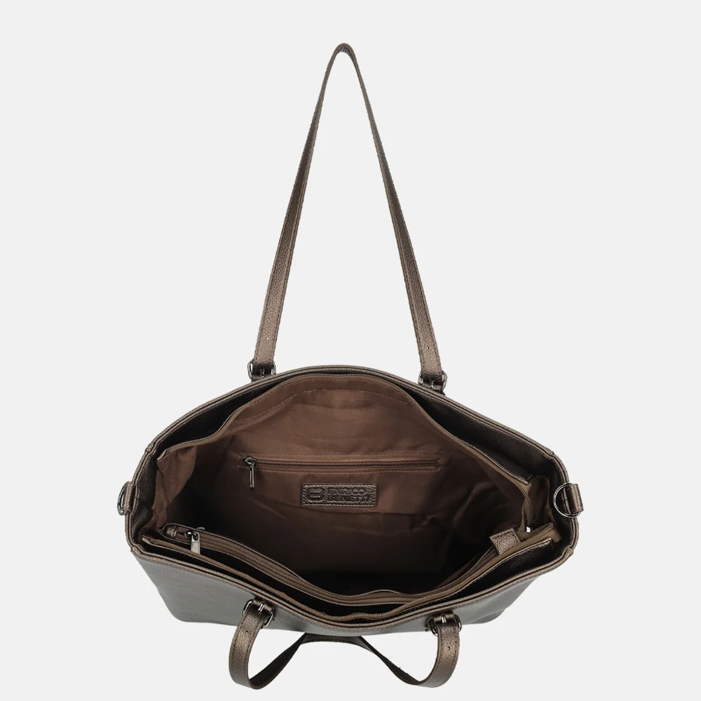 Enrico Benetti Nina shopper + laptopvak 15 inch brons bij Duifhuizen