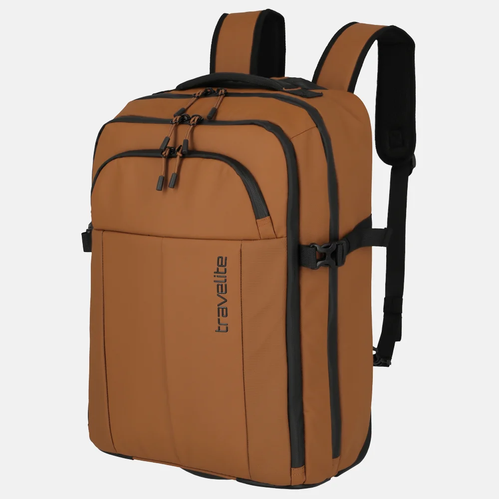 Travelite Briize trolley rugzak curry bij Duifhuizen