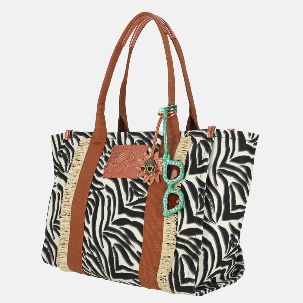Kurt Geiger Southbank shopper zebra L black white bij Duifhuizen