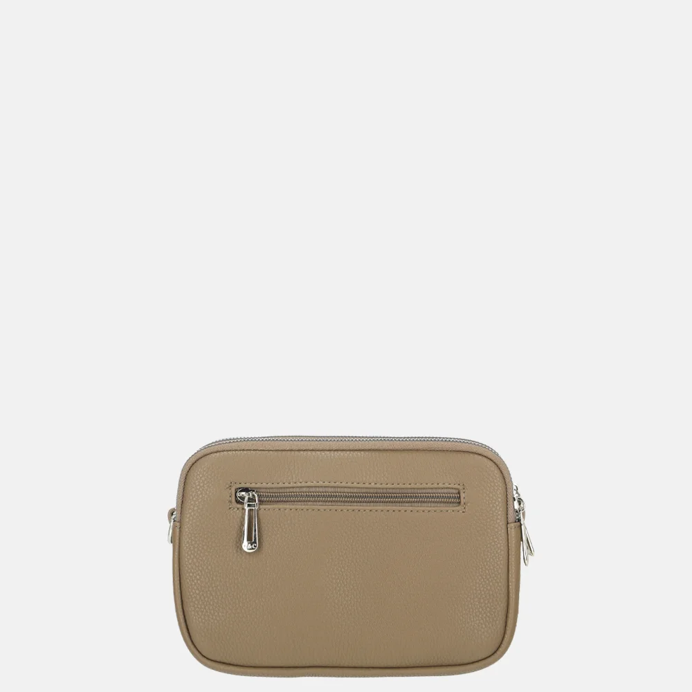 Flora & Co crossbody tas taupe bij Duifhuizen