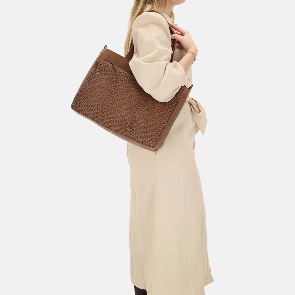 Hide & Stitches Inspired shopper bruin bij Duifhuizen