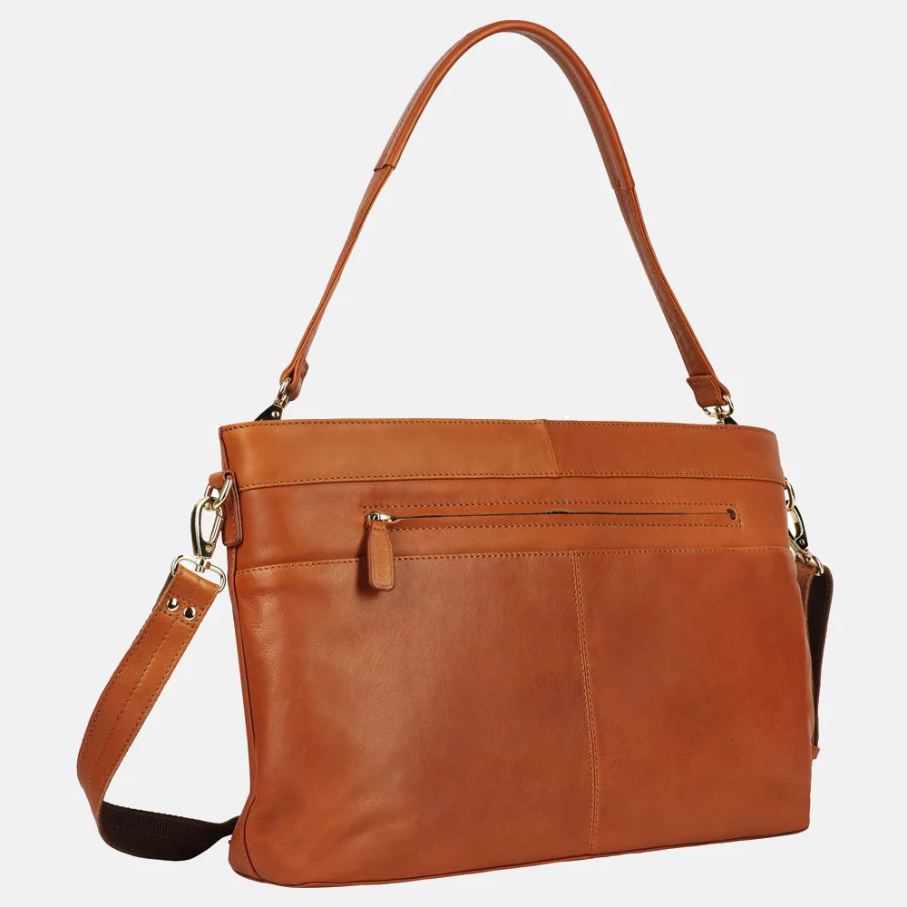 Plevier Millau laptoptas 15 inch cognac bij Duifhuizen