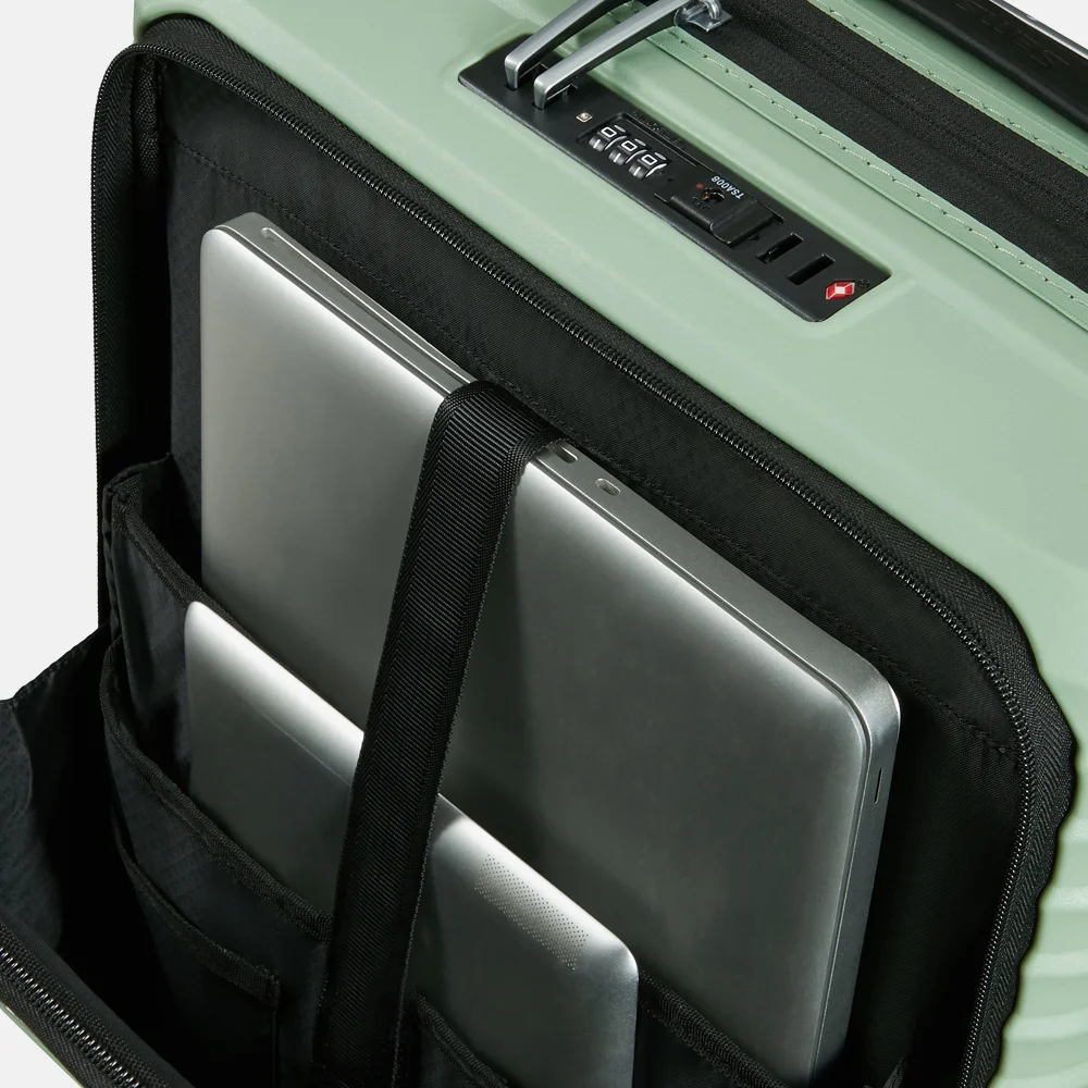 Samsonite Upscape Frontpocket handbagage koffer 55 cm soft sage bij Duifhuizen