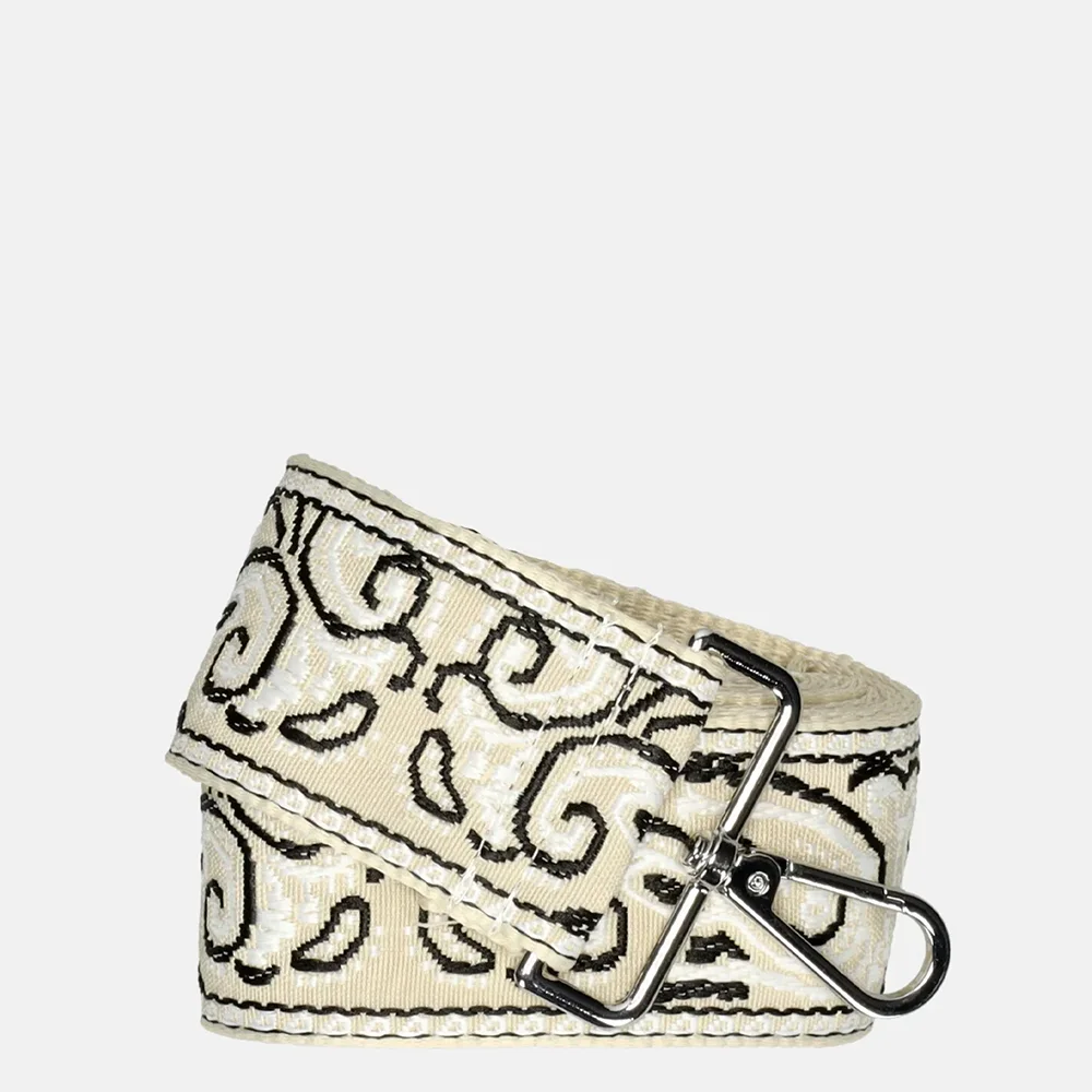 Duifhuizen schouderband paisley beige/wit