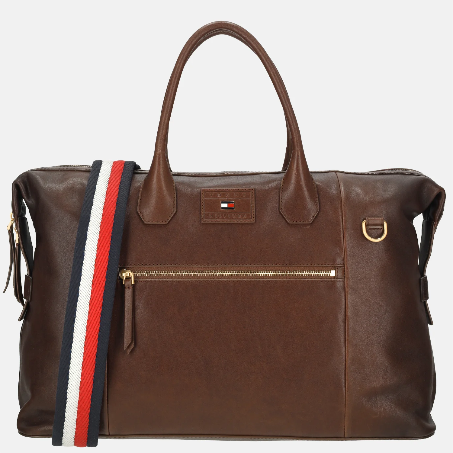 Tommy Hilfiger Casual leather duffle weekendtas burnished brown