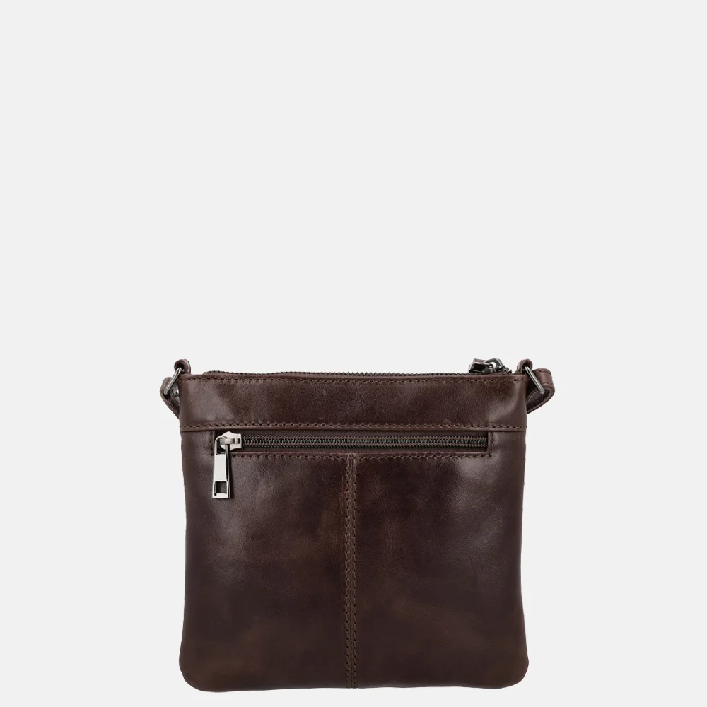 Hide & Stitches Porto crossbody tas donkerbruin bij Duifhuizen
