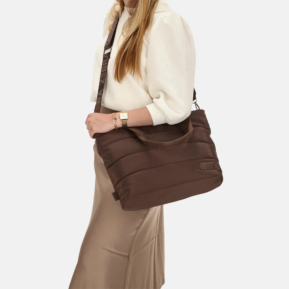 Zebra Trends Elske puffy handtas M donkerbruin bij Duifhuizen