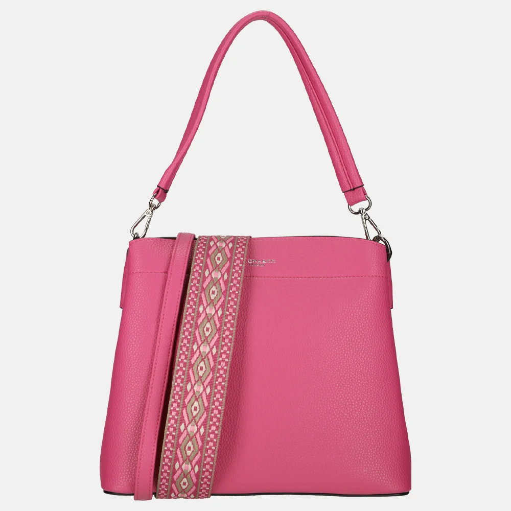 Flora & Co schoudertas fashionband fuchsia